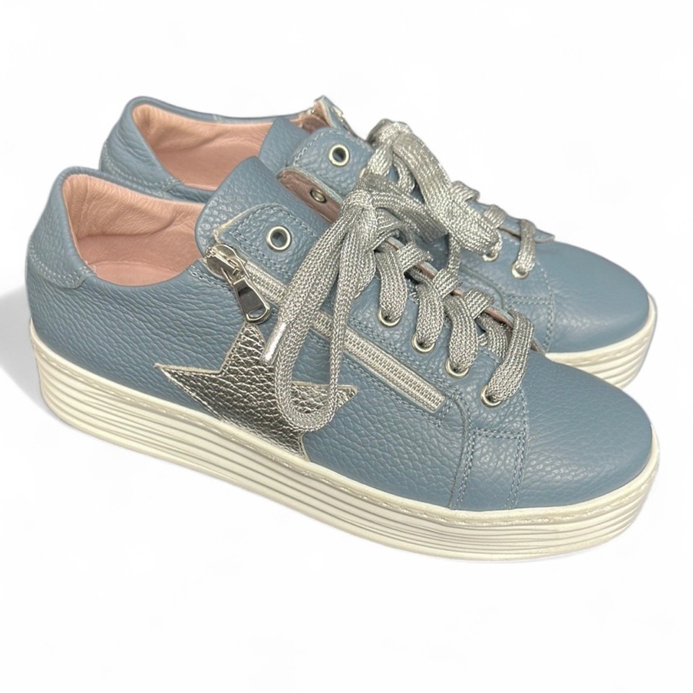 Sole Bliss Blue and Silver Women's Sneakers designed to comfort bunions